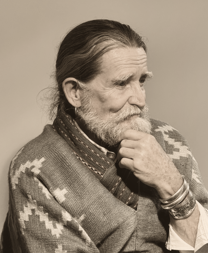 Stephen Jenkinson, sepia portrait in profile